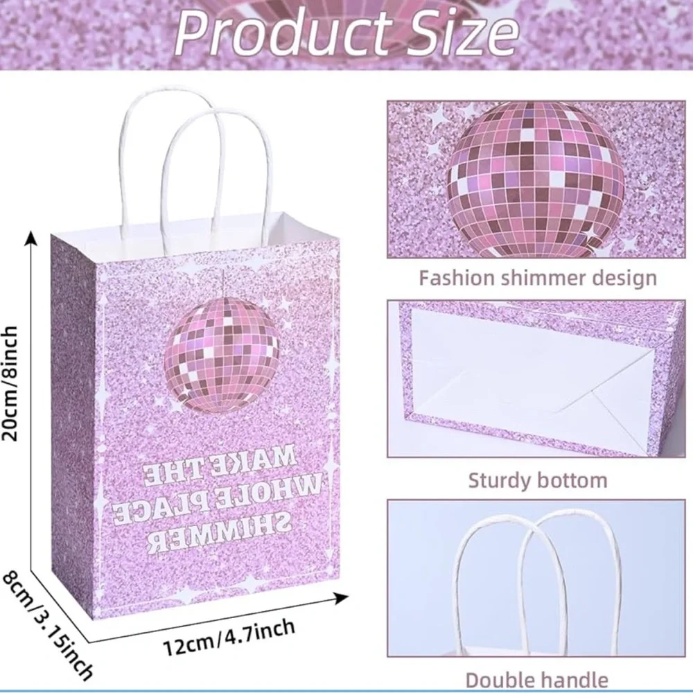 NWT 12pc Swiftie Bejeweled Pink Glitter Party Gift Bags‎